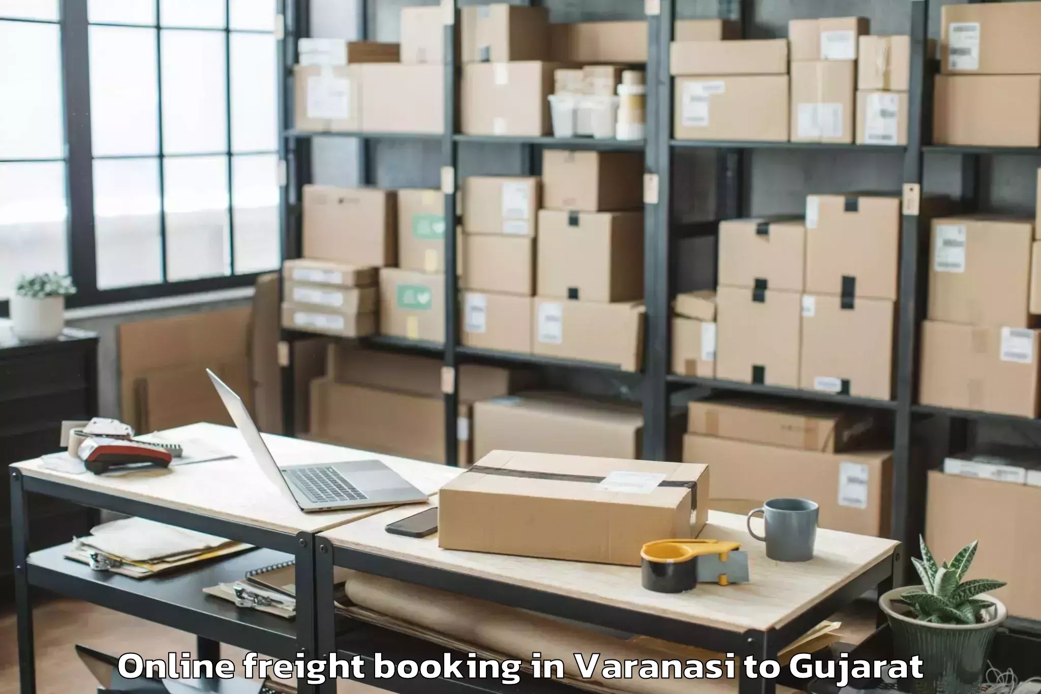 Reliable Varanasi to Gussar Online Freight Booking